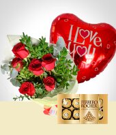Da de la Madre - Sorpresa de Amor: Bouquet, Chocolates y Globo