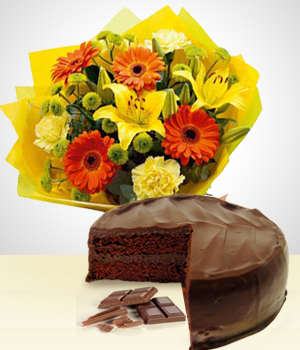 Flores a  Combo: Dulce Primavera + Torta