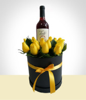 Amor y Romance - Box de Rosas y Vino