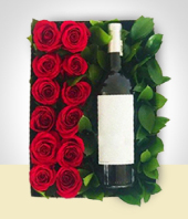 Da de San Valentn - Caja Romntica de Rosas y Vino
